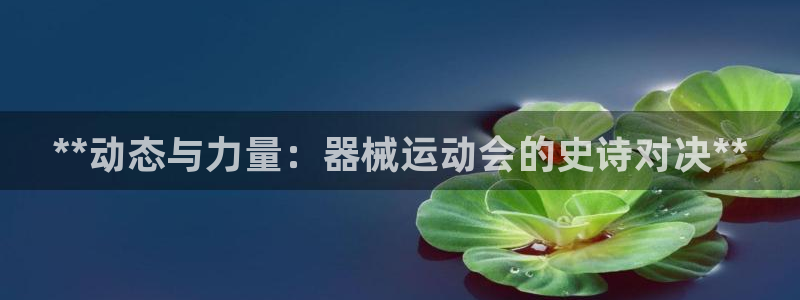 尊龙官网手机版：**动态与力量：器械运动会的史诗对决