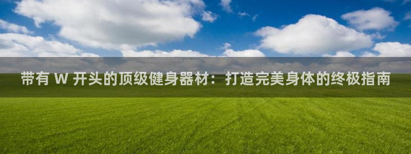 尊龙专访：带有 W 开头的顶级健身器材：打造完美身体的终极指